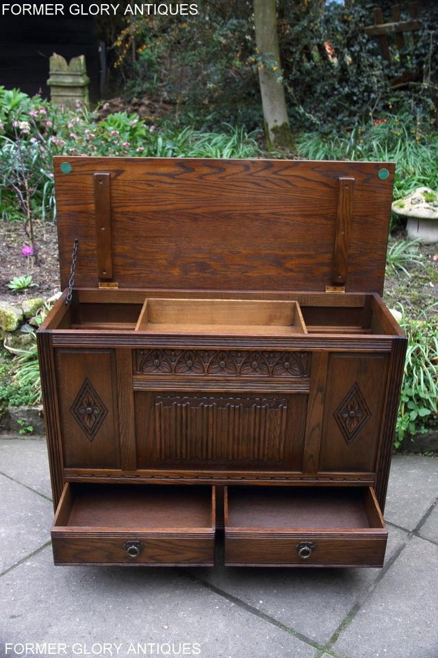 Image 62 of OLD CHARM LIGHT OAK BLANKET TOY BOX DOWER CHEST DRAWERS UNIT