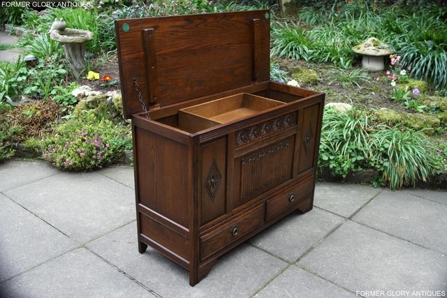 Image 88 of OLD CHARM LIGHT OAK BLANKET TOY BOX DOWER CHEST DRAWERS UNIT