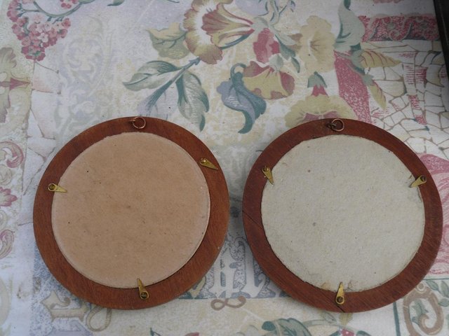 Preview of the first image of Two vintage wooden circular frames.