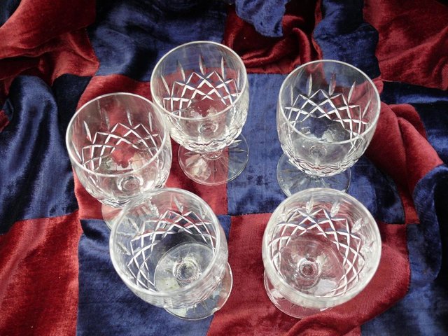 Preview of the first image of 5 Cut Glass table Glasses.