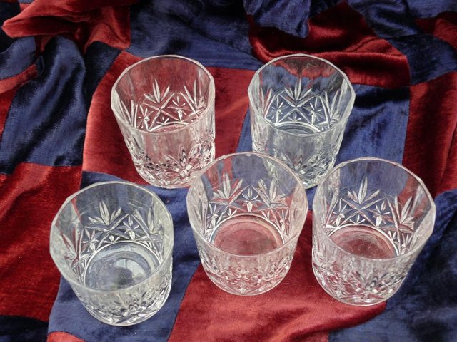 Image 2 of 5 Vintage cut glass tumblers