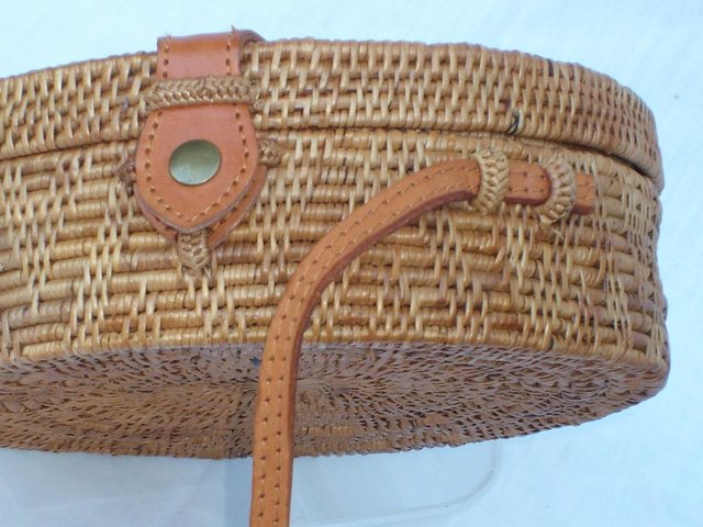 Image 2 of Boho Hand Woven Round Handbag NEW