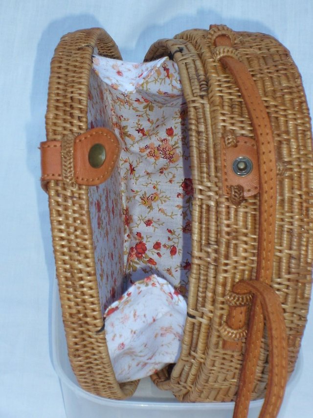 Image 3 of Boho Hand Woven Round Handbag NEW