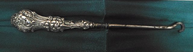 Preview of the first image of Rare Silver hallmarked antique shoe button hook.
