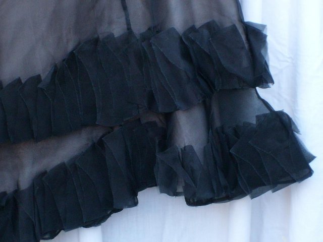 Image 2 of COAST Grey Silk Chiffon Ruffle Skirt - Size 12