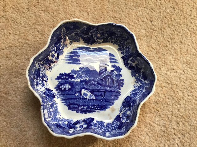 Preview of the first image of Adams blue China dish.