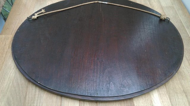 Image 2 of Antique Rich Rosewood oval framed bevel mirror