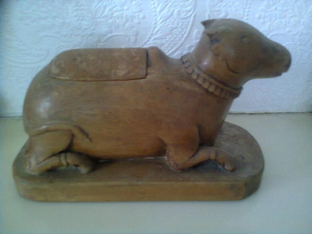 Image 2 of Indian Carved Cow Figure-Vintage-Sacred Cow