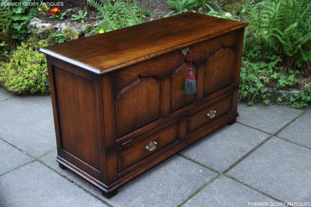Image 2 of TITCHMARSH GOODWIN OAK BLANKET TOY DOWER CHEST BOX TV STAND