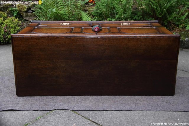 Image 7 of TITCHMARSH GOODWIN OAK BLANKET TOY DOWER CHEST BOX TV STAND