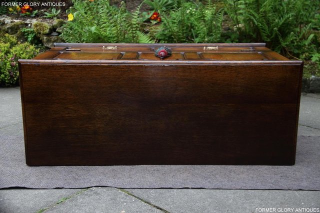 Image 36 of TITCHMARSH GOODWIN OAK BLANKET TOY DOWER CHEST BOX TV STAND