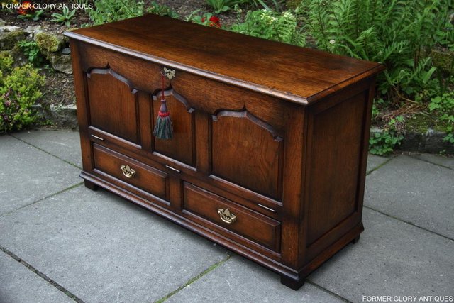 Image 65 of TITCHMARSH GOODWIN OAK BLANKET TOY DOWER CHEST BOX TV STAND