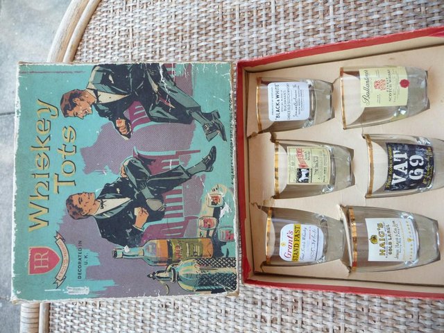 Image 2 of Whiskey tots 6 glasses in box ex cruise liner