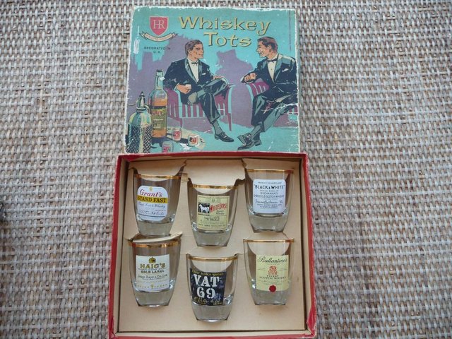 Image 3 of Whiskey tots 6 glasses in box ex cruise liner