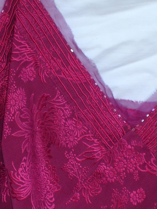 Image 2 of MONSOON Red Silk Mix Maxi Dress Size 12 NEW