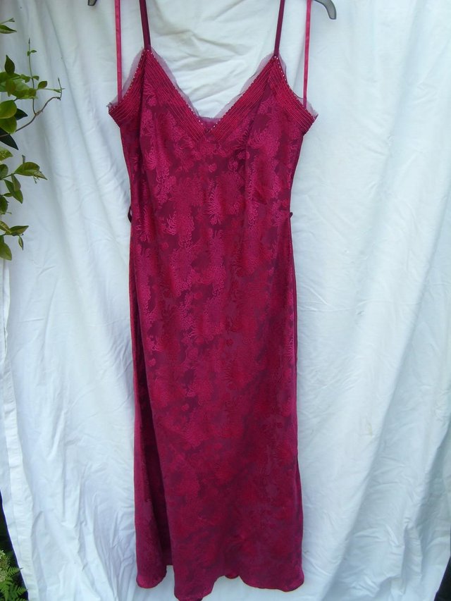 Preview of the first image of MONSOON Red Silk Mix Maxi Dress Size 12 NEW.