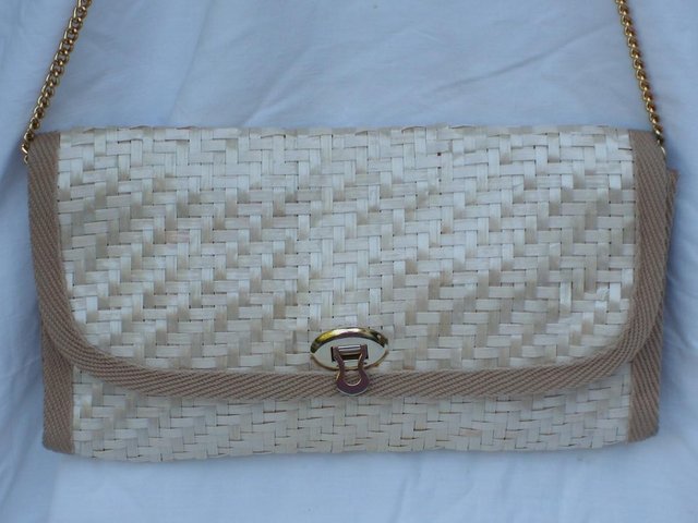 Preview of the first image of DICKENS & JONES Vintage Straw Shoulder Bag/Clutch.