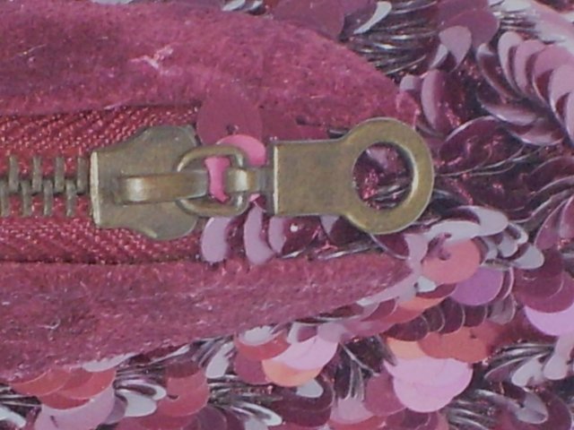 Image 2 of JIGSAW Dark Red Suede & Sequin Clutch Bag