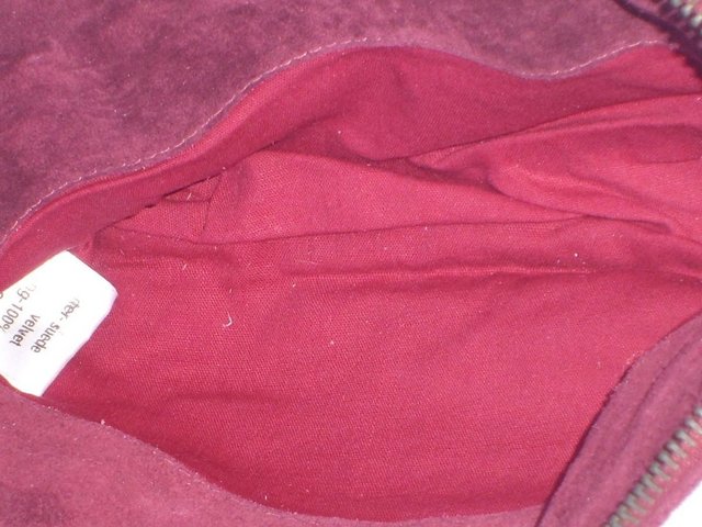 Image 3 of JIGSAW Dark Red Suede & Sequin Clutch Bag