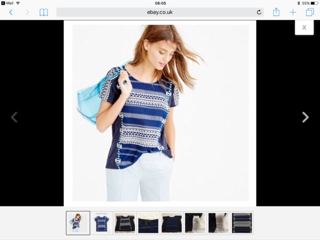 Image 3 of J Crew embroidered top M