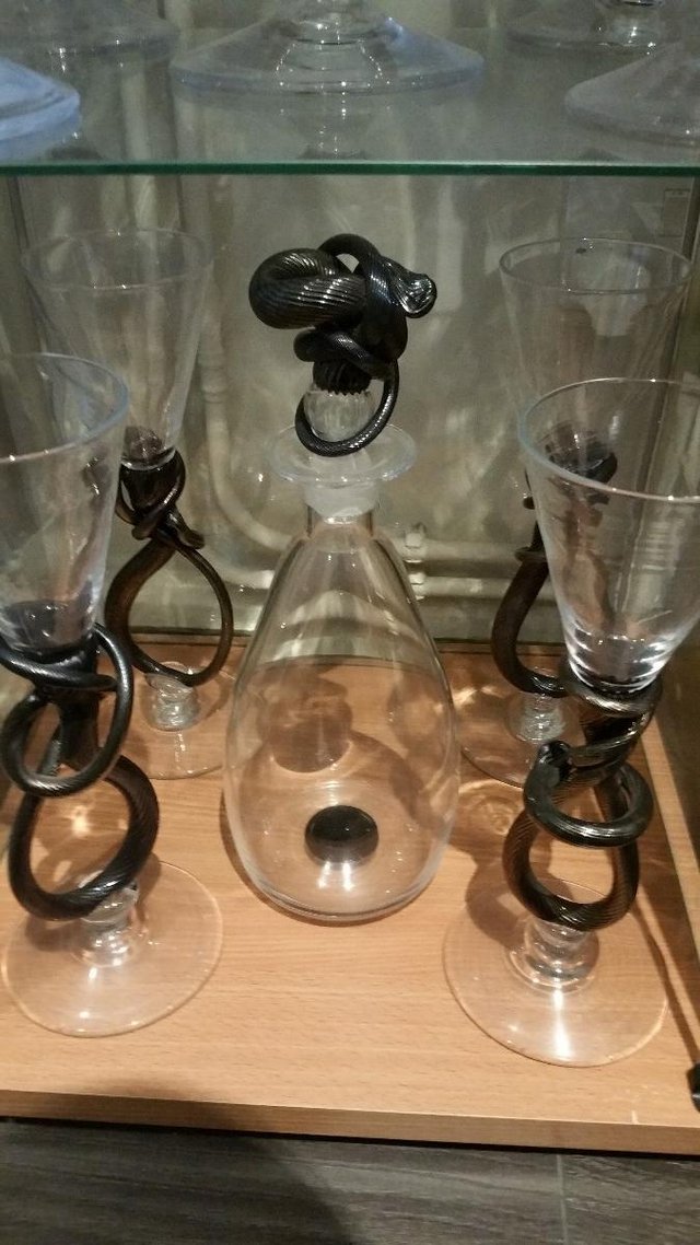 Preview of the first image of Stunning - Handblown Cut Glass 12pc Drinkware Set.