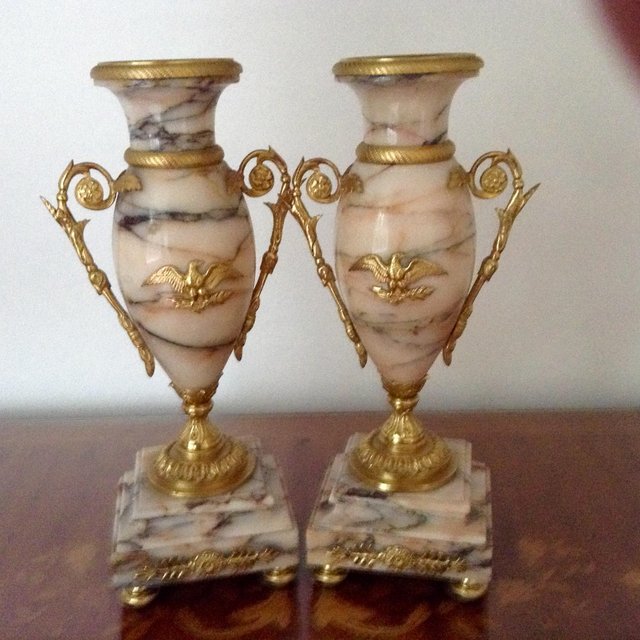Preview of the first image of Antique pair VASE GILT MARBLE BRONSE.