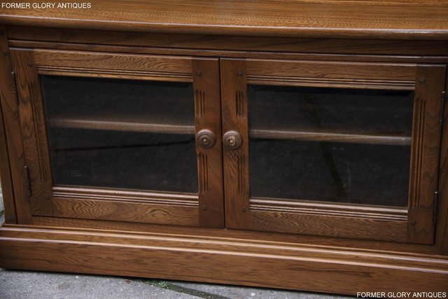 Image 8 of AN ERCOL GOLDEN DAWN CORNER TV DVD HI FI CABINET STAND TABLE