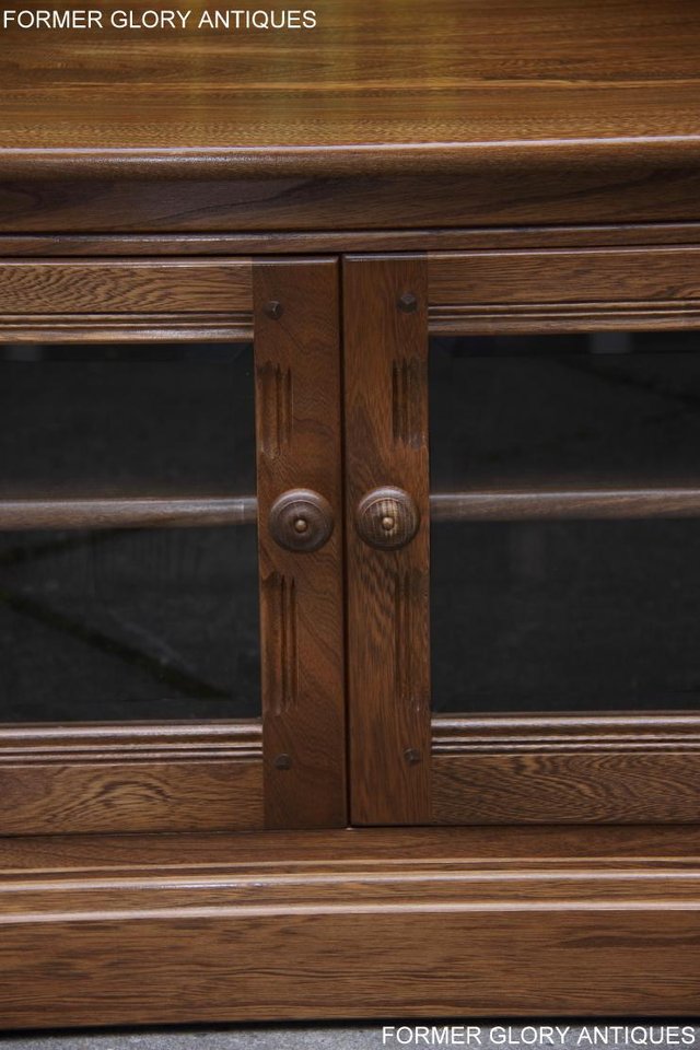 Image 11 of AN ERCOL GOLDEN DAWN CORNER TV DVD HI FI CABINET STAND TABLE