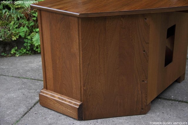 Image 29 of AN ERCOL GOLDEN DAWN CORNER TV DVD HI FI CABINET STAND TABLE