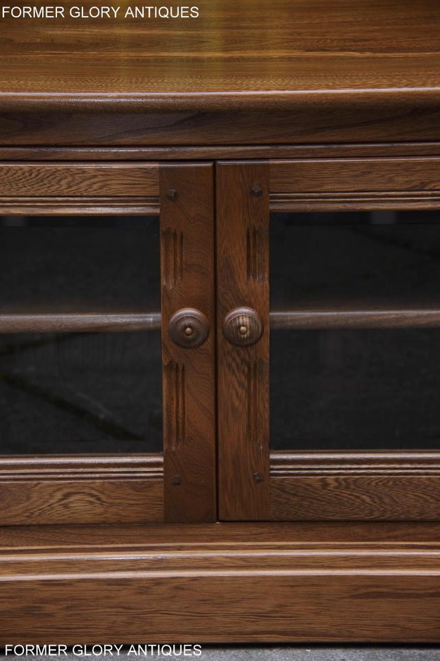 Image 72 of AN ERCOL GOLDEN DAWN CORNER TV DVD HI FI CABINET STAND TABLE