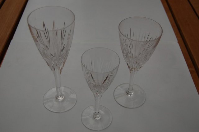 Image 3 of Stuart Salisbury (Lichfield) Wine Whiskey&Water Glasses, VGC
