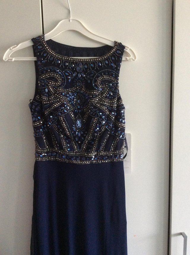 Image 2 of Navy blue ,sequin Prom dress