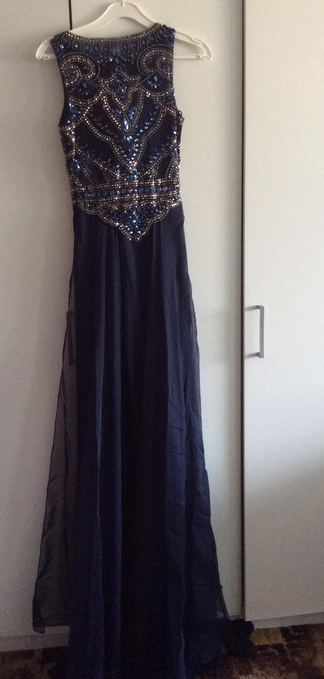 Image 3 of Navy blue ,sequin Prom dress