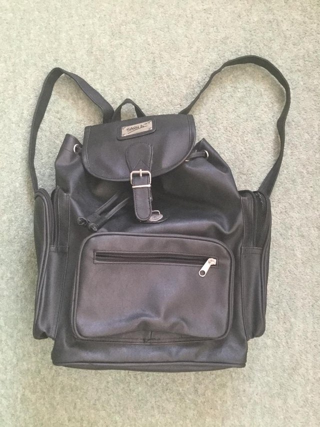Image 2 of Large black handbag rucksack style
