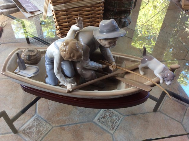 Image 3 of Lladro - FIshing with Gramps with stand