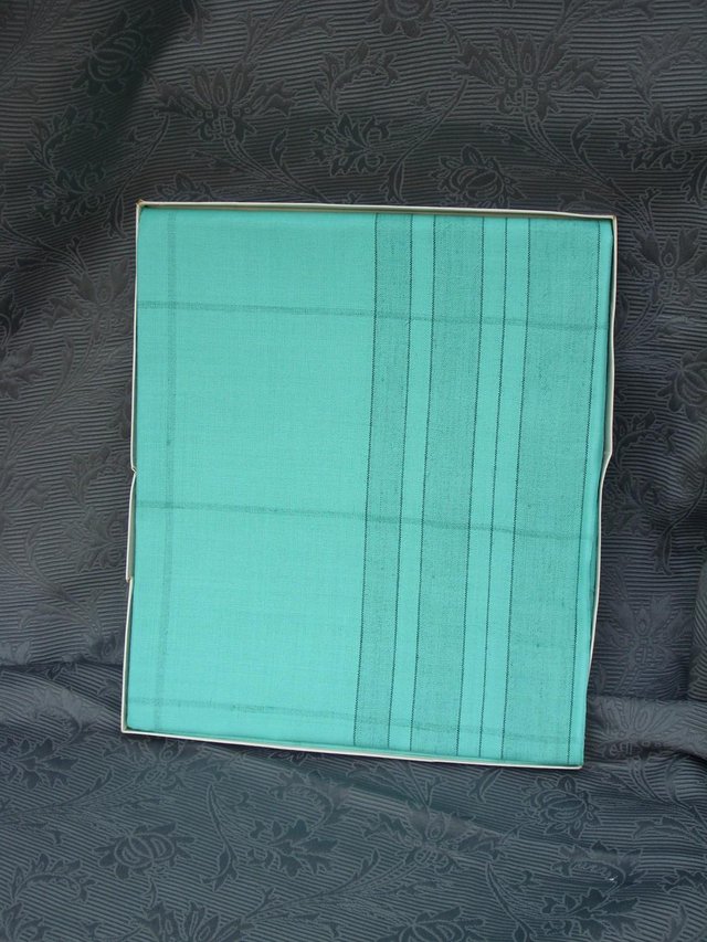 Image 3 of Turquoise Linen Table Cloth – NEW!