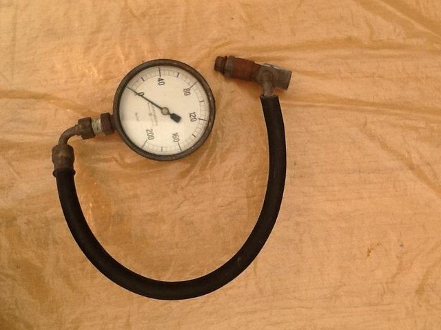 Preview of the first image of Large Heavy Duty Air Compressor pressure gauge.