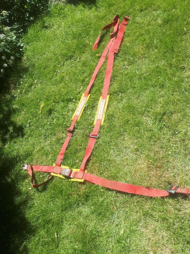 Preview of the first image of Vintage 4 point racing harness seat belt stock kit car.