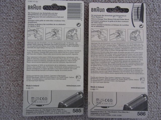 Image 3 of BRAUN SHAVER FOIL & CUTTER 585 OR 586 PACK