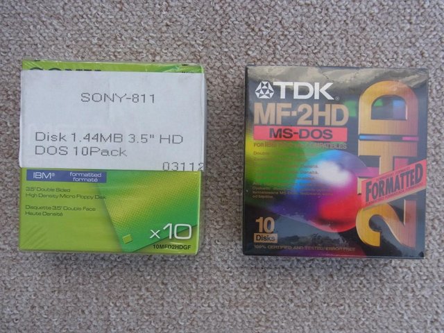 Preview of the first image of TDK or SONY MF-2HD MS DOS PACK OF 10 FLOPPY DISKS.
