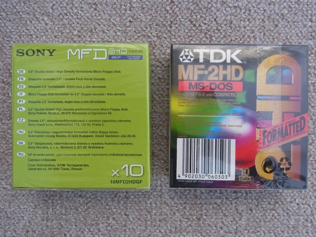 Image 2 of TDK or SONY MF-2HD MS DOS PACK OF 10 FLOPPY DISKS