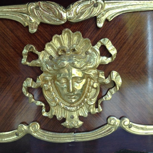 Image 2 of Partner-DESK-WRITING-TABLE-Louis-XV-style-gilt-bronze