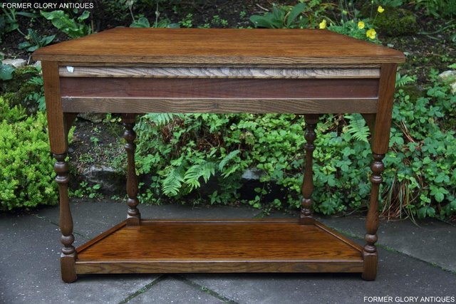 Image 4 of OLD CHARM LIGHT OAK CANTED HALL LAMP PHONE TABLE SIDEBOARD