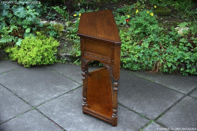 Image 8 of OLD CHARM LIGHT OAK CANTED HALL LAMP PHONE TABLE SIDEBOARD