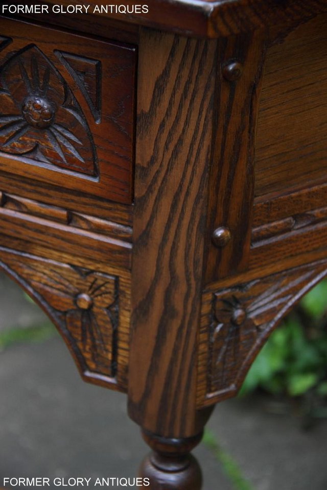 Image 9 of OLD CHARM LIGHT OAK CANTED HALL LAMP PHONE TABLE SIDEBOARD