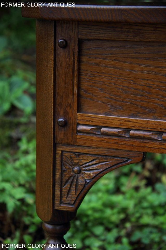 Image 10 of OLD CHARM LIGHT OAK CANTED HALL LAMP PHONE TABLE SIDEBOARD