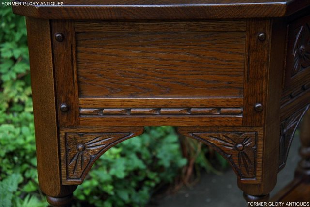 Image 14 of OLD CHARM LIGHT OAK CANTED HALL LAMP PHONE TABLE SIDEBOARD
