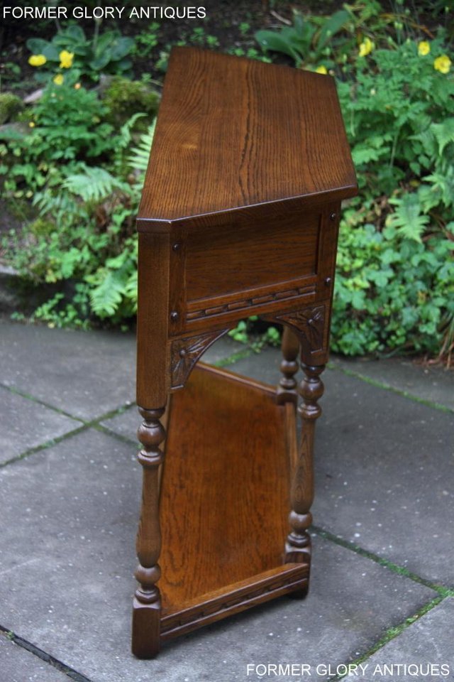 Image 16 of OLD CHARM LIGHT OAK CANTED HALL LAMP PHONE TABLE SIDEBOARD