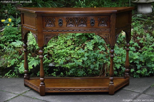 Image 27 of OLD CHARM LIGHT OAK CANTED HALL LAMP PHONE TABLE SIDEBOARD
