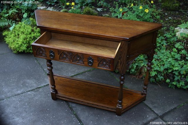 Image 28 of OLD CHARM LIGHT OAK CANTED HALL LAMP PHONE TABLE SIDEBOARD